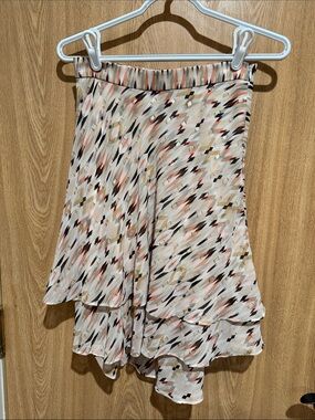 White House Black Market Multi-Color Patterned Tiered Skirt